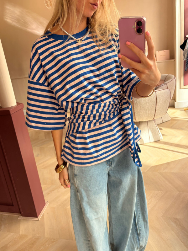 T-shirt + foulard Maddie bleu