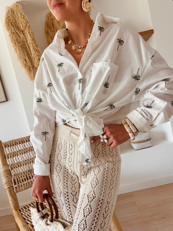 Chemise Palmier Brodé