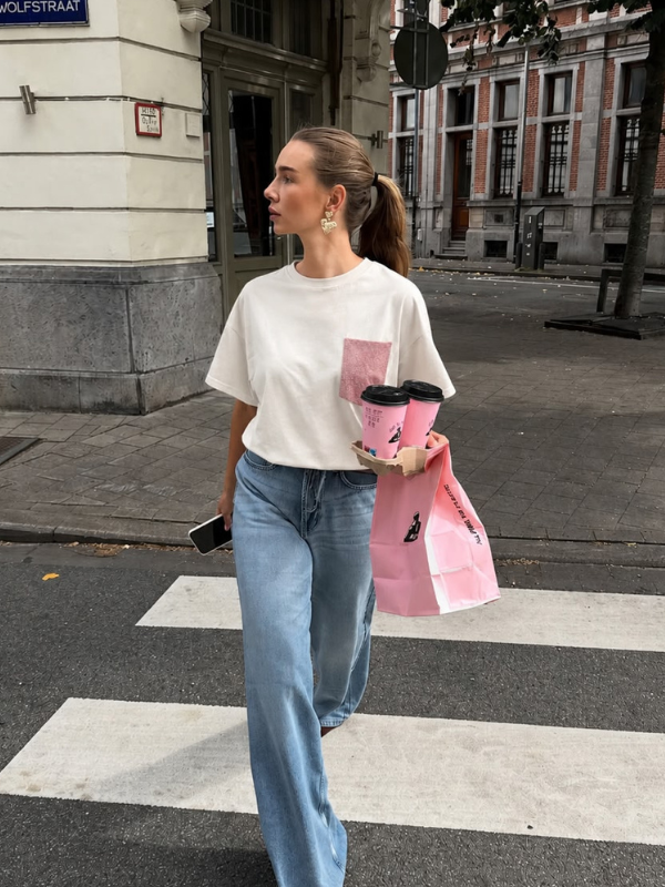 T-Shirt Pink Pocket