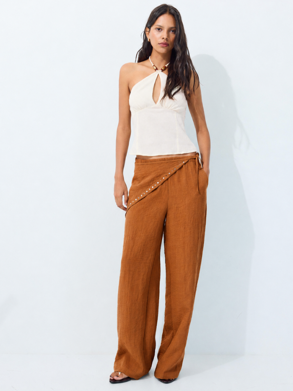 Pantalon Palazzo Camel