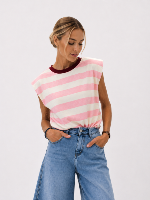 T-Shirt Marinière Rose